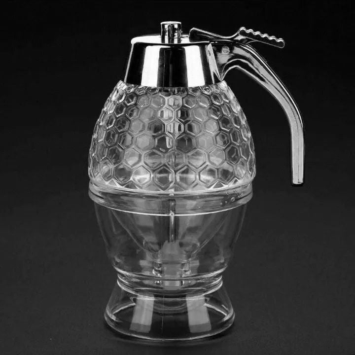Elegant Crystal Honey Dispenser Honey Syrup Bee Pot Ja