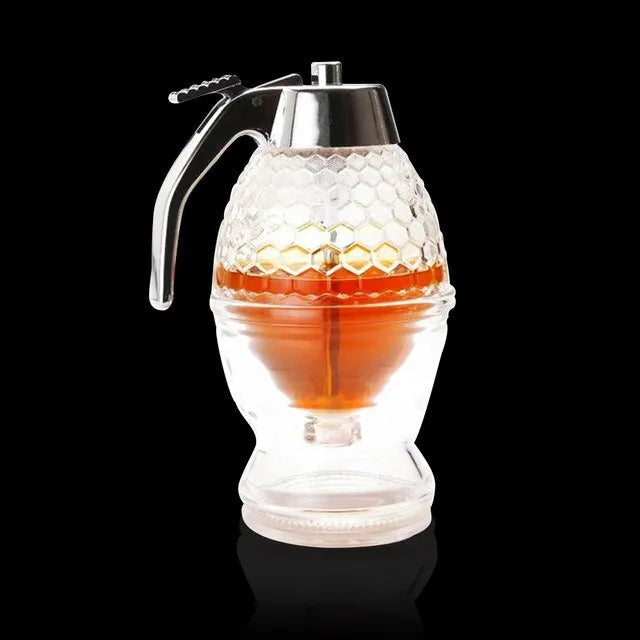Elegant Crystal Honey Dispenser Honey Syrup Bee Pot Ja