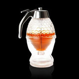 Elegant Crystal Honey Dispenser Honey Syrup Bee Pot Ja