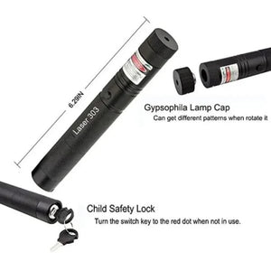High-power 303 Green Laser Pointer With Adjustable Focus – Rechargeable 3.7v Battery, Charger & Safety Lock – Rechargeable Green Laser Light, Green Laser Pointer, Green Beam Light