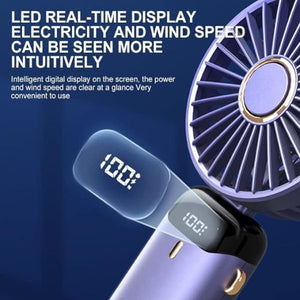 Led Digital Display Rechargeable Fan With Usb Cable – Portable Mini Cooling Fan With Adjustable Speed, Battery Indicator & Easy Charging (random Color)