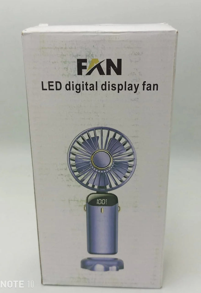 Led Digital Display Rechargeable Fan With Usb Cable – Portable Mini Cooling Fan With Adjustable Speed, Battery Indicator & Easy Charging (random Color)