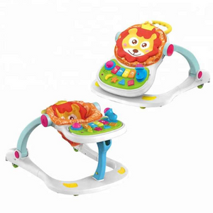 4-in-1 Multifunction Baby Walker with Music & Lights Adjustable Height, Activity Panel & Convertible Design for Toddlers