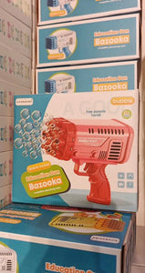 32-Hole 2-in-1 Bazooka Bubble Gun – LED Light Bubble Blaster Toy for Kids & Parties