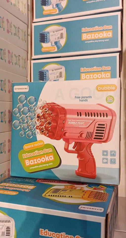 32-Hole 2-in-1 Bazooka Bubble Gun – LED Light Bubble Blaster Toy for Kids & Parties