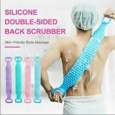 Silicone Back Bath Belt – Double-Sided Shower Scrubber for Deep Cleaning, Massage & Exfoliation