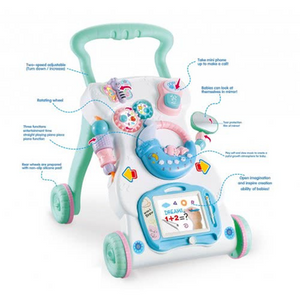 Multifunctional Baby Walker with Music, Lights, Adjustable Height & Foldable Design Premium Quality with Toys & Gadgets