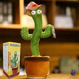 Dancing Cactus Talking Toy - Repeats & Records Voice, Sings Songs, LED Lights