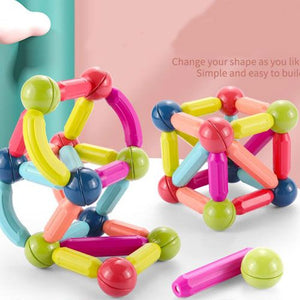 Magnetic Bar Blocks (25 Pieces) Construction Set For Brain Development
