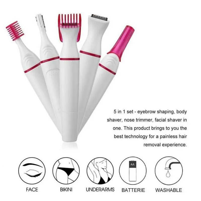 Veet Trimmer Multifunction 5 in 1 Electric Epilator Painless Trimmer For Eyebrow Body Facial Hair Removal Hair Shaver
