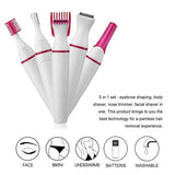 Veet Trimmer Multifunction 5 in 1 Electric Epilator Painless Trimmer For Eyebrow Body Facial Hair Removal Hair Shaver