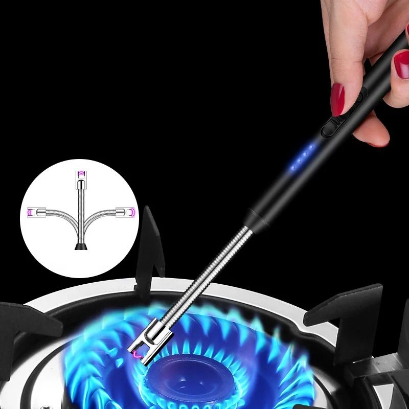 Electric Lighter Gas Stove Ignition Lighter New USB Arc Pulse Ignition Gun Candle Kitchen safety cc 360degree free rotation gadgets