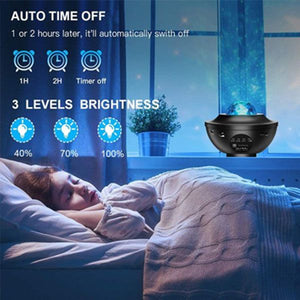 Projector Night Lamp With Music Bluetooth Speaker Table Lamp With Speaker Music Water Wave LED Projector Light Bluetooth Galaxy Projector Sound Light Decoration Room Decoration Home Decoration Light