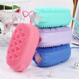 Silicone Body Scrubber Bath Sponge 2 in 1 Exfoliating Body Brush Loofah Shower Sponge for Women Men and kids