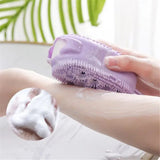 Silicone Body Scrubber Bath Sponge 2 in 1 Exfoliating Body Brush Loofah Shower Sponge for Women Men and kids