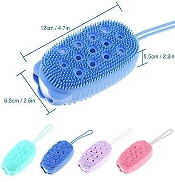 Silicone Body Scrubber Bath Sponge 2 in 1 Exfoliating Body Brush Loofah Shower Sponge for Women Men and kids