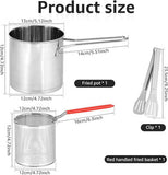 Stainless Steel Deep Fryer Frying Pot With Strainer 1200ML Capacity (Ramzan Offer Only)Free Delivery