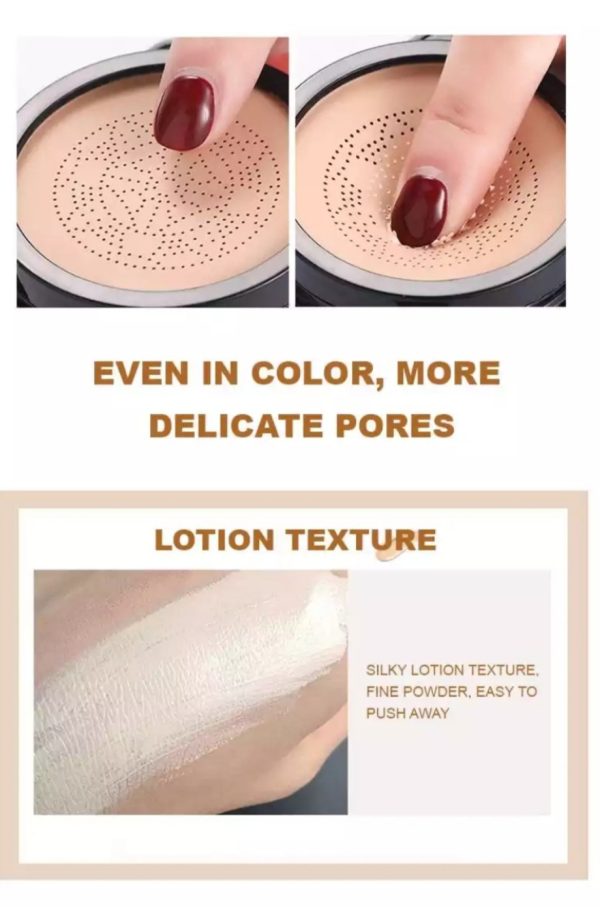 Sunisa Waterproof Mushroom Head Air Cushion Foundation – Bb & Cc Cream With Moisturizing Liquid Base And Sponge Applicator