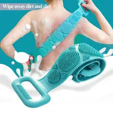 Silicone Back Bath Belt – Double-Sided Shower Scrubber for Deep Cleaning, Massage & Exfoliation