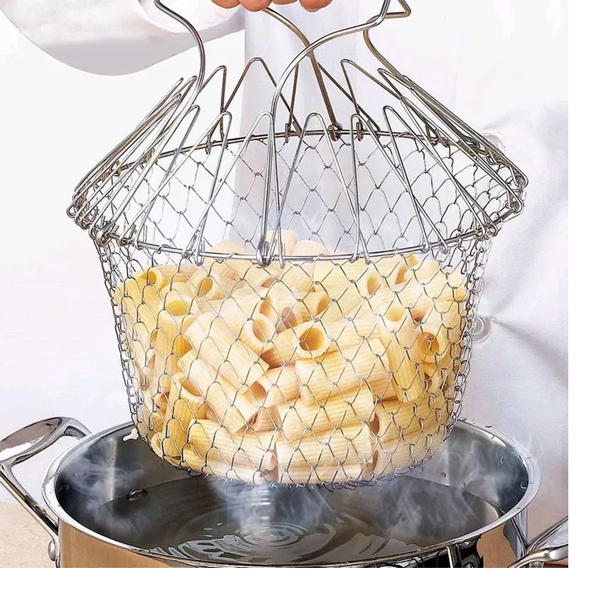 Vegetable Frying,Fruit Dry, Foldable Strainer, Chef Basket 12 IN 1
