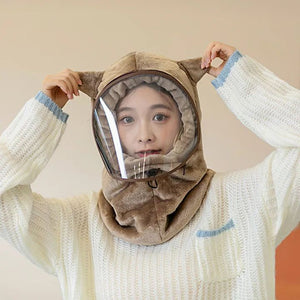 Winter face hoody Women Ear Cap Lightweight Full Protection Thick Cap