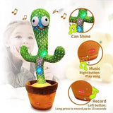 Dancing Cactus Talking Toy - Repeats & Records Voice, Sings Songs, LED Lights